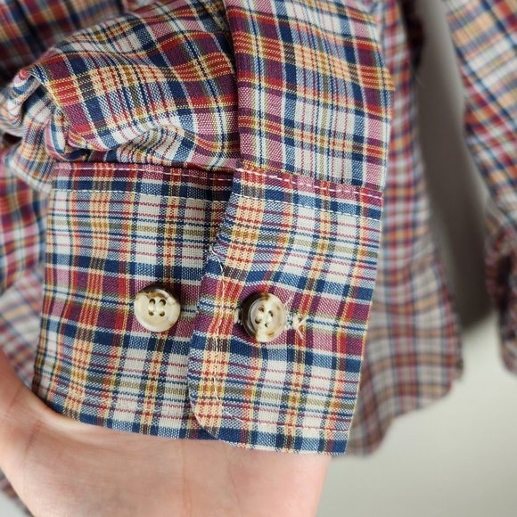 NEW Vintage Levi’s 80's Tapered Fit Plaid Easy Care Blend Button Up Shirt sz M - Picture 7 of 12